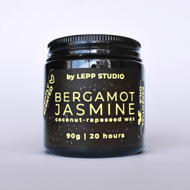 &quot;BERGAMOT JASMINE&quot; lightly scented candle